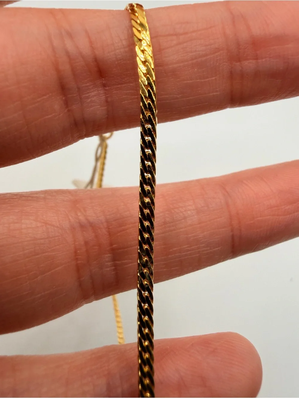 Vintage Monet 2 Gold Herringbone Chain Bracelet Deadstock NWT